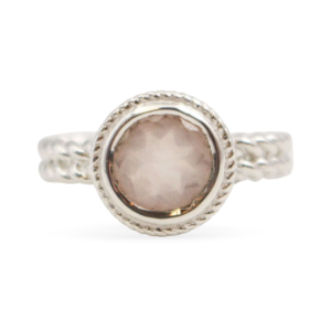 Rose Quartz “Celtic” Sterling Silver Ring