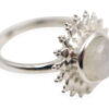 Moonstone _Flower_ Sterling Silver Ring - Crystal Dreams