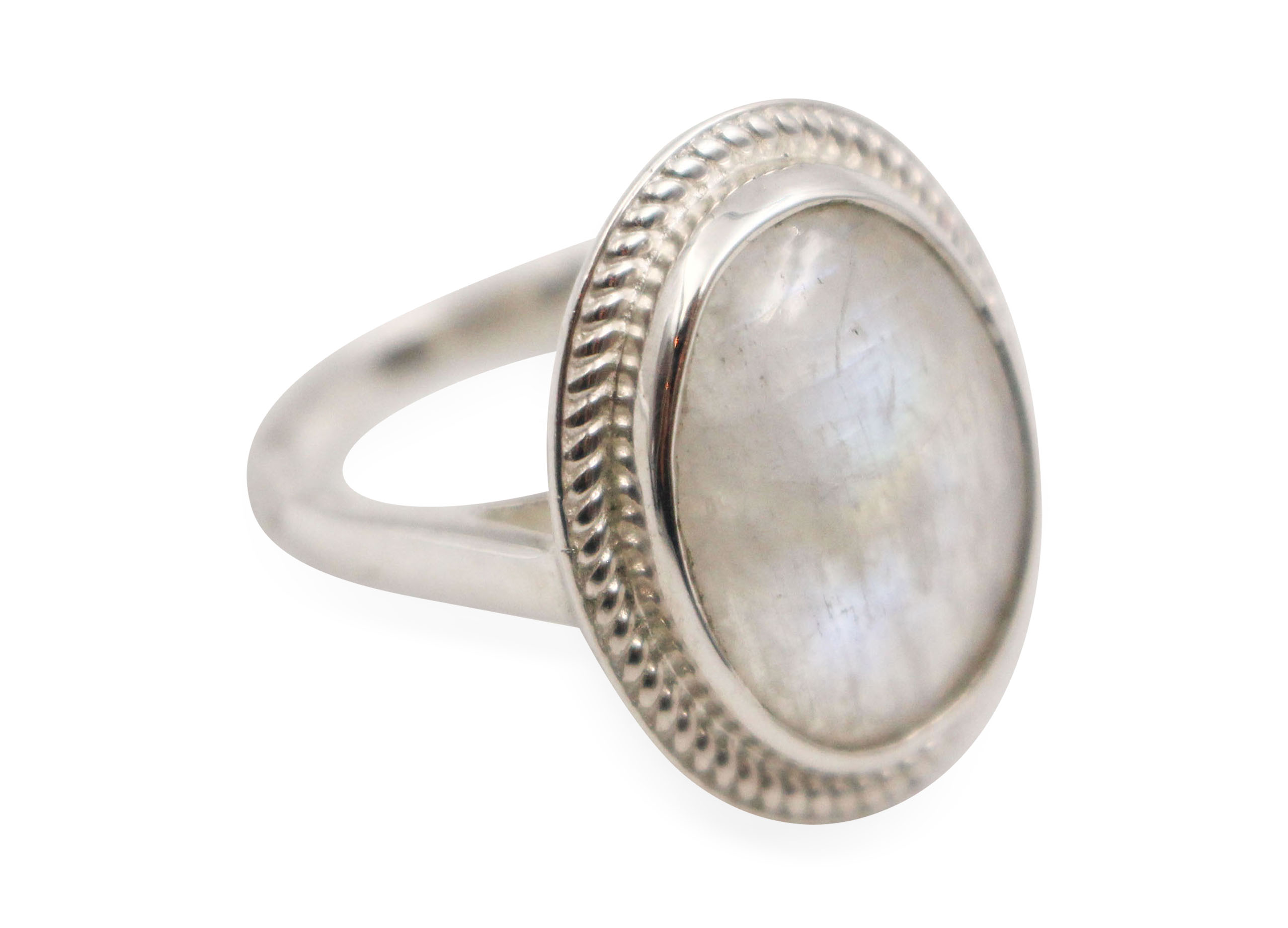Moonstone _Glare_ Sterling Silver Ring - Crystal Dreams