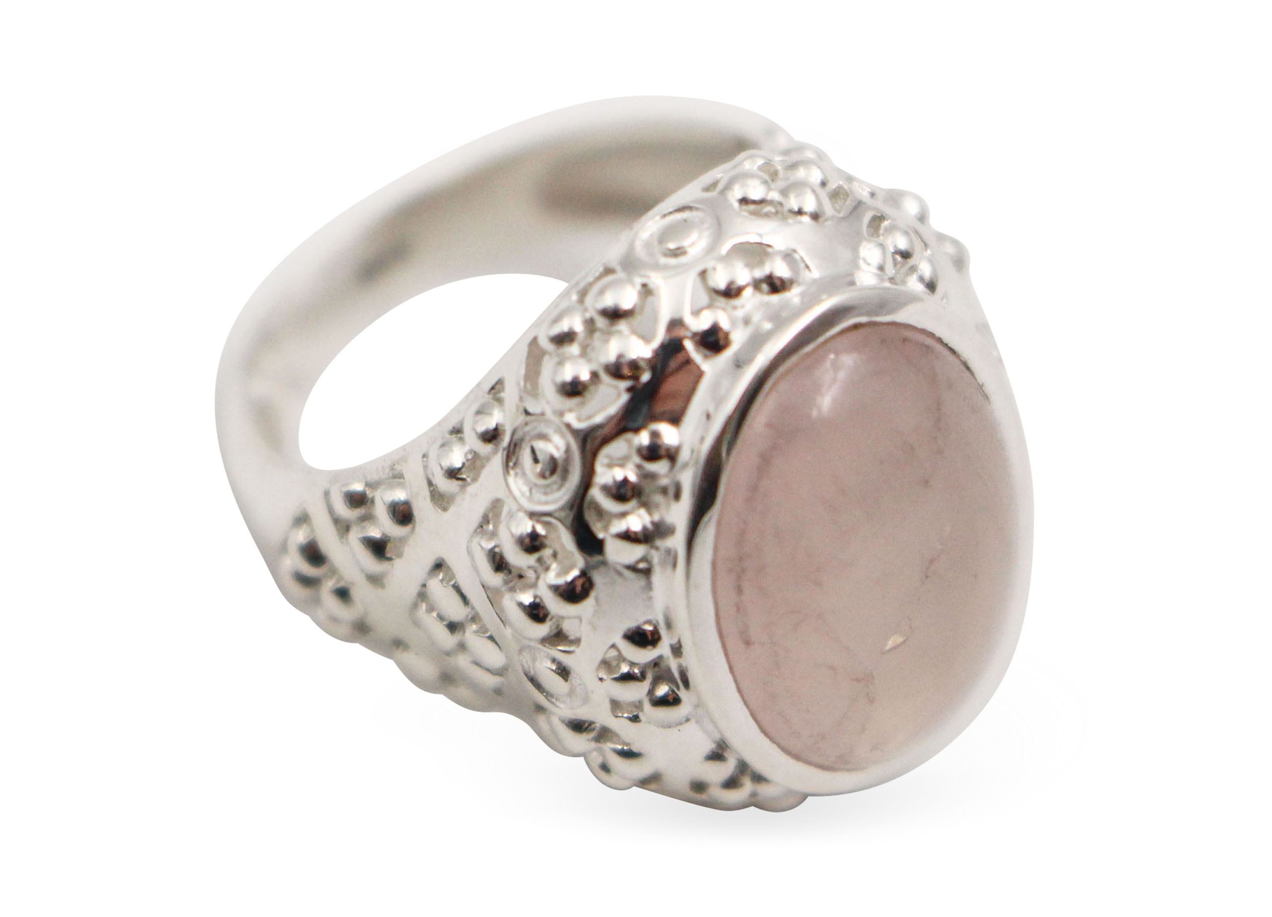 Rose Quartz _Flow_ Sterling Silver Ring - Crystal Dreams