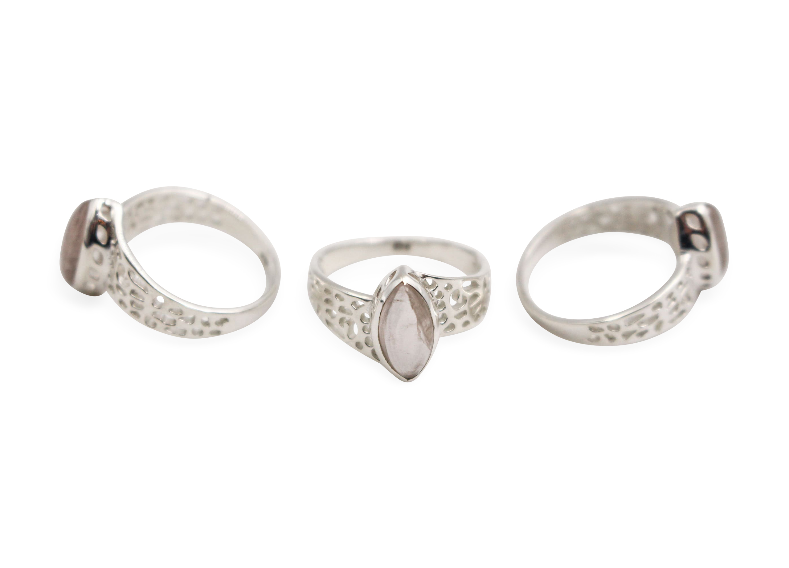 Rose Quartz _Glance_ Sterling Silver Ring - Crystal Dreams