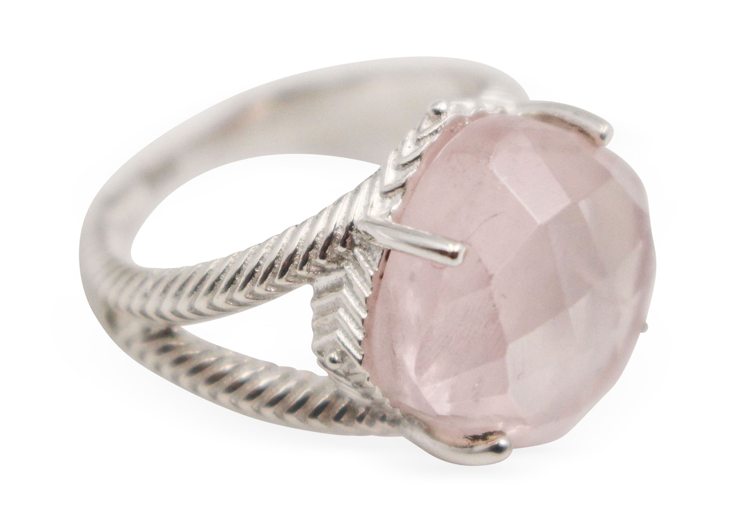 Rose Quartz _Hope_ Sterling Silver Ring - Crystal Dreams