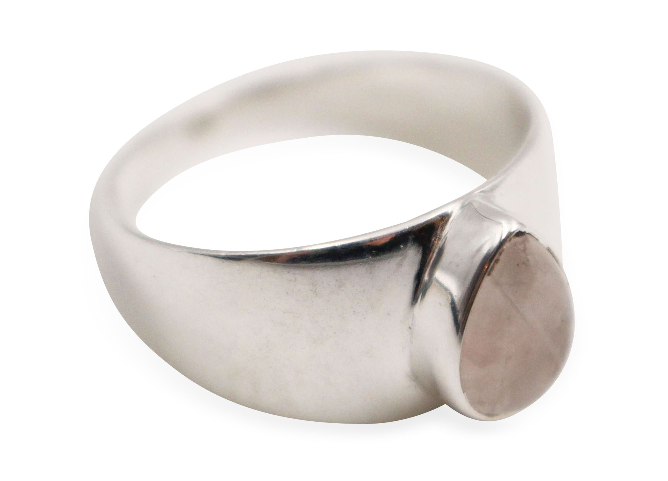 Rose Quartz _Tear_ Sterling Silver Ring - Crystal Dreams