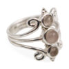 Rose Quartz _Triple_ Sterling Silver Ring - Crystal dreams