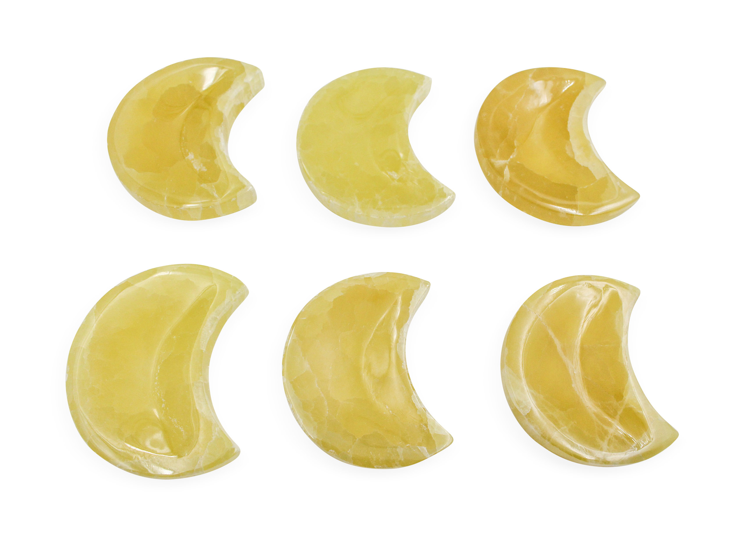 Yellow Lemon Calcite Moon Bowl - Crystal Dreams