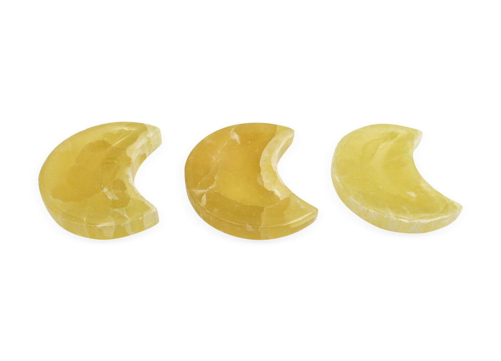 Yellow Lemon Calcite Moon Bowl - Crystal Dreams