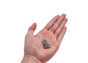 Amethyst Cut Slice Pendant from Brazil Gold Colour