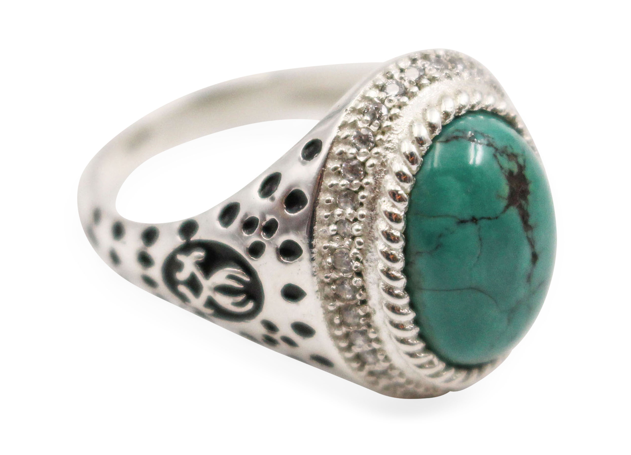 Turquoise _Veritas_ Sterling Silver Mens Ring - Crystal Dreams