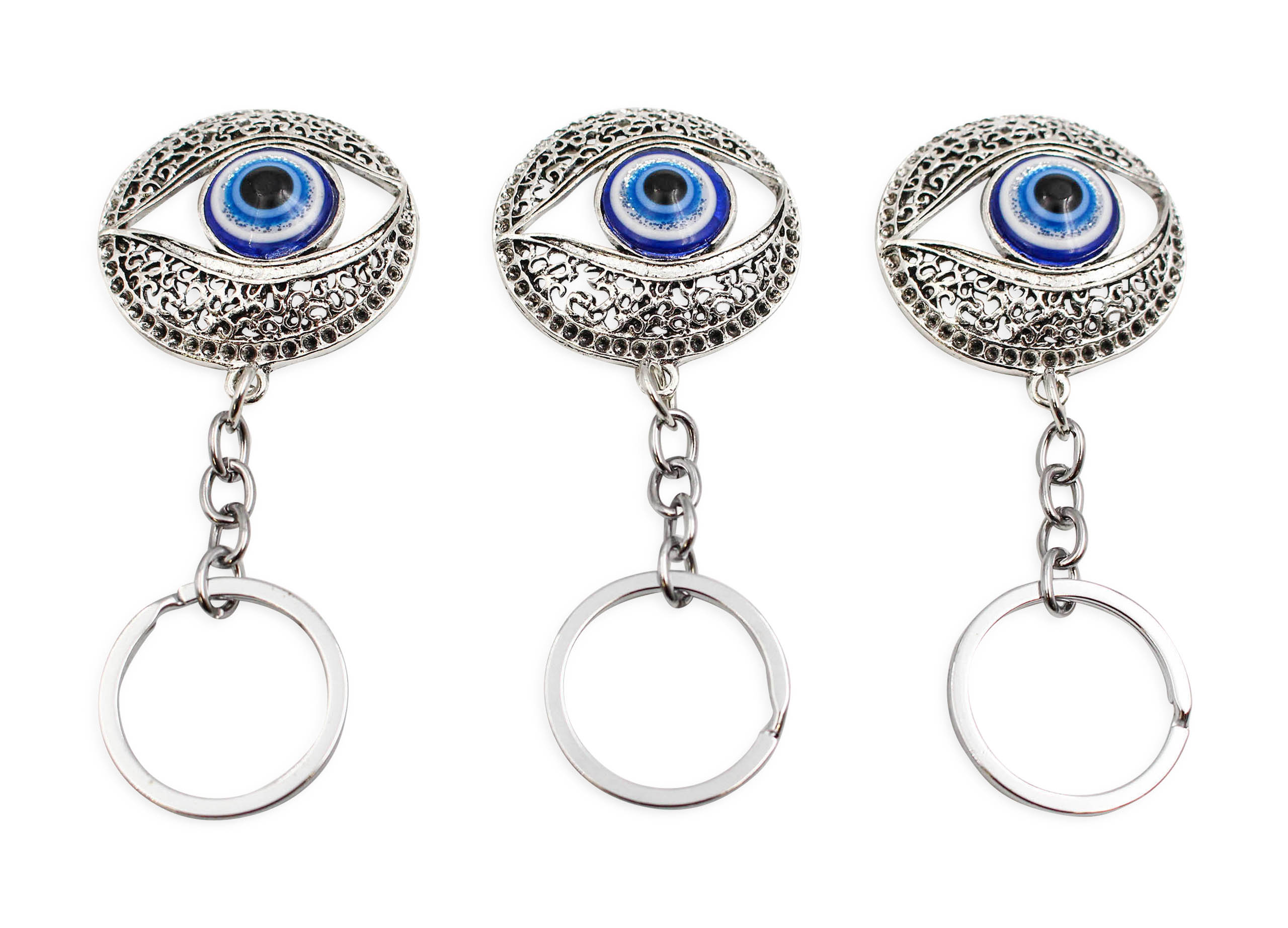 Evil Eye Round Keychain - Crystal Dreams