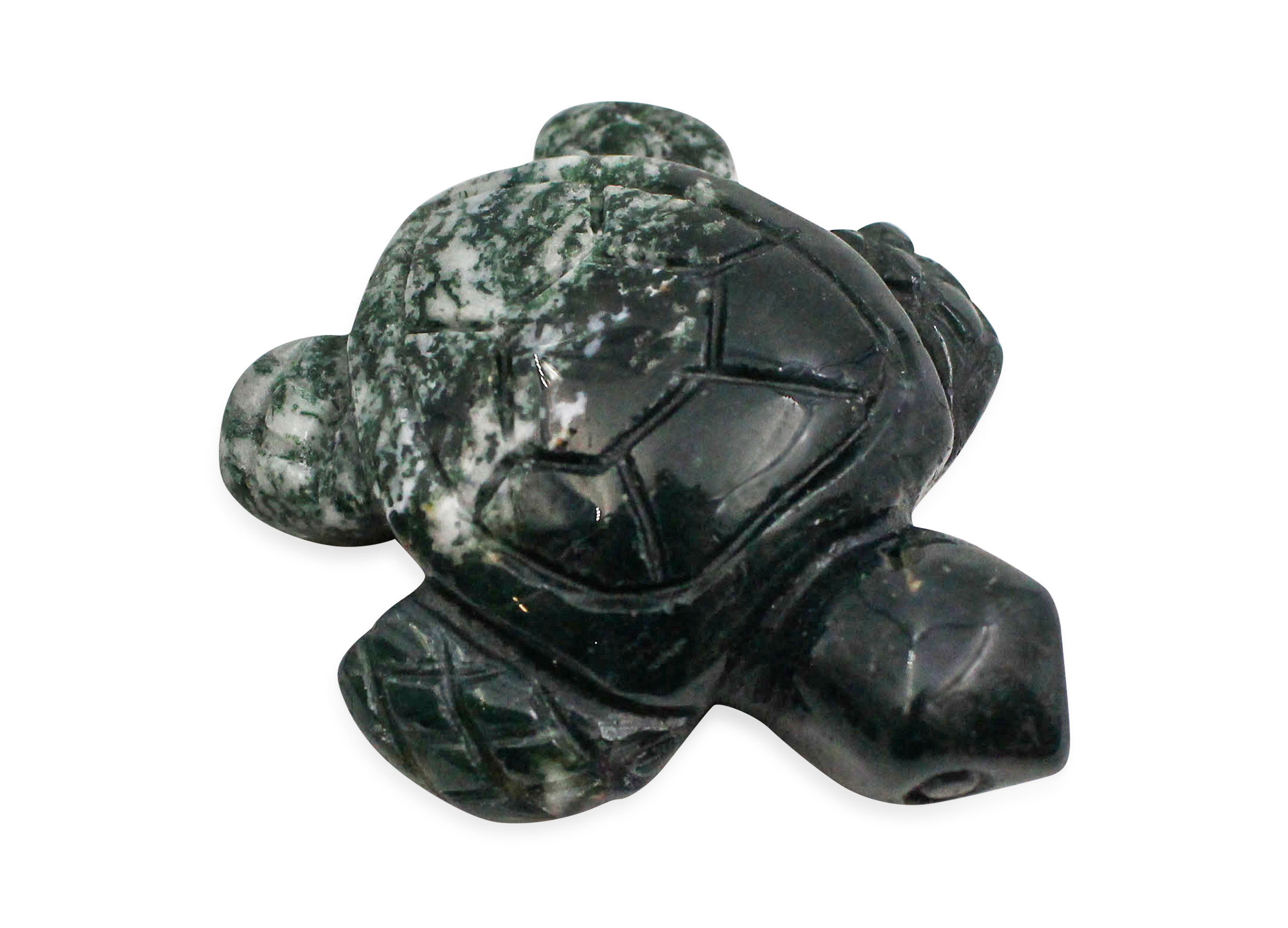 Moss Agate Turtle Carving - Crystal Dreams