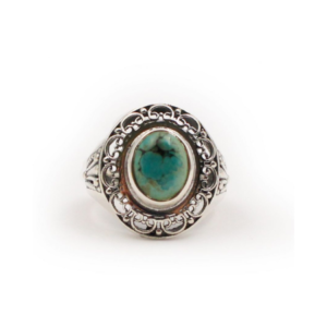Turquoise Contour Sterling Silver Ring