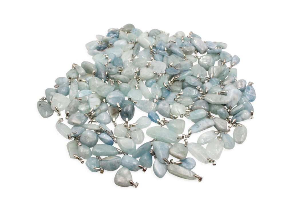 Blue Aquamarine Pendant Stainless Steel - Crystal Dreams