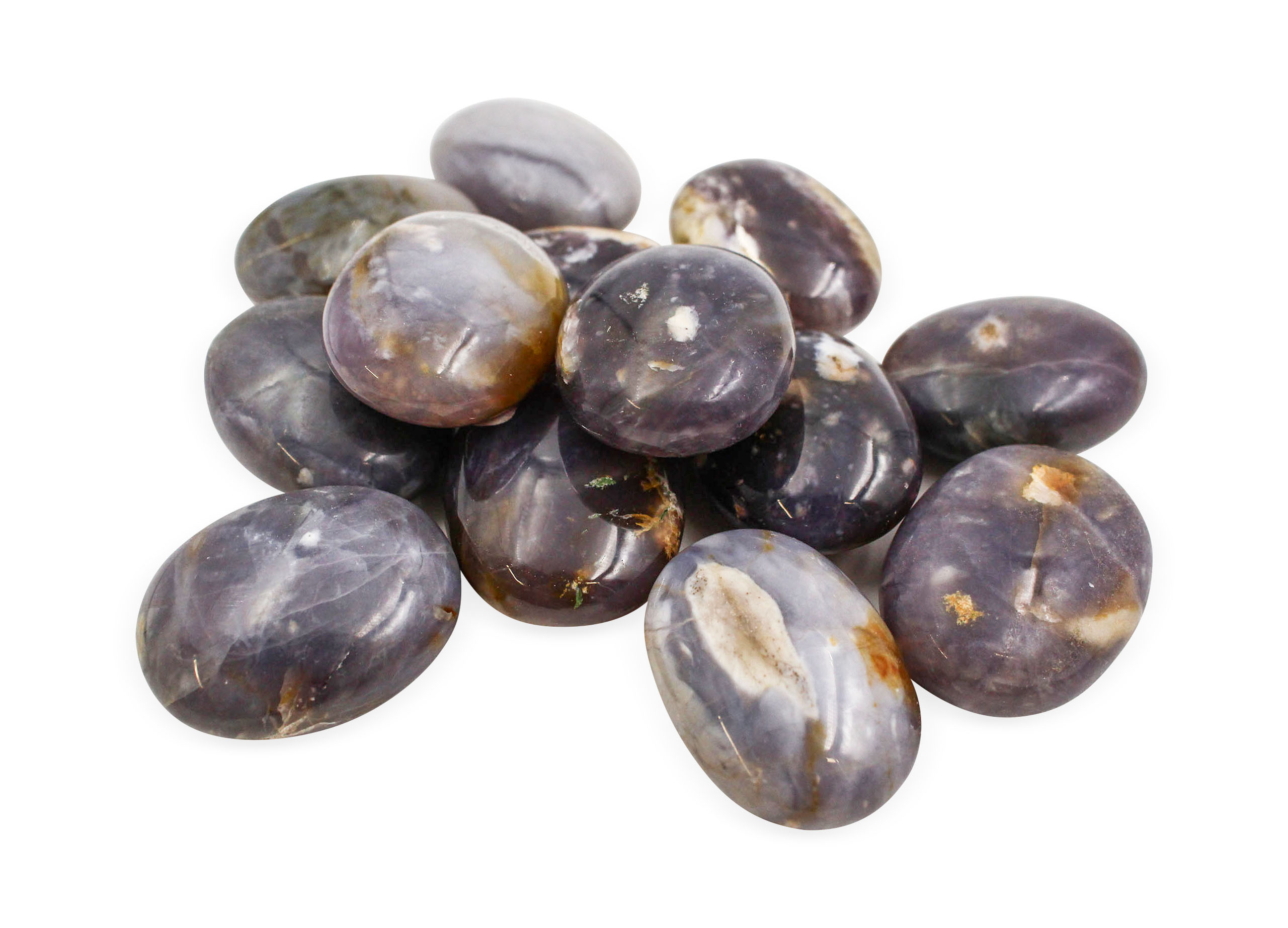 Purple Chalcedony _ Grape Agate - Calcédoine mauve - Palm Stone - Crystal Dreams