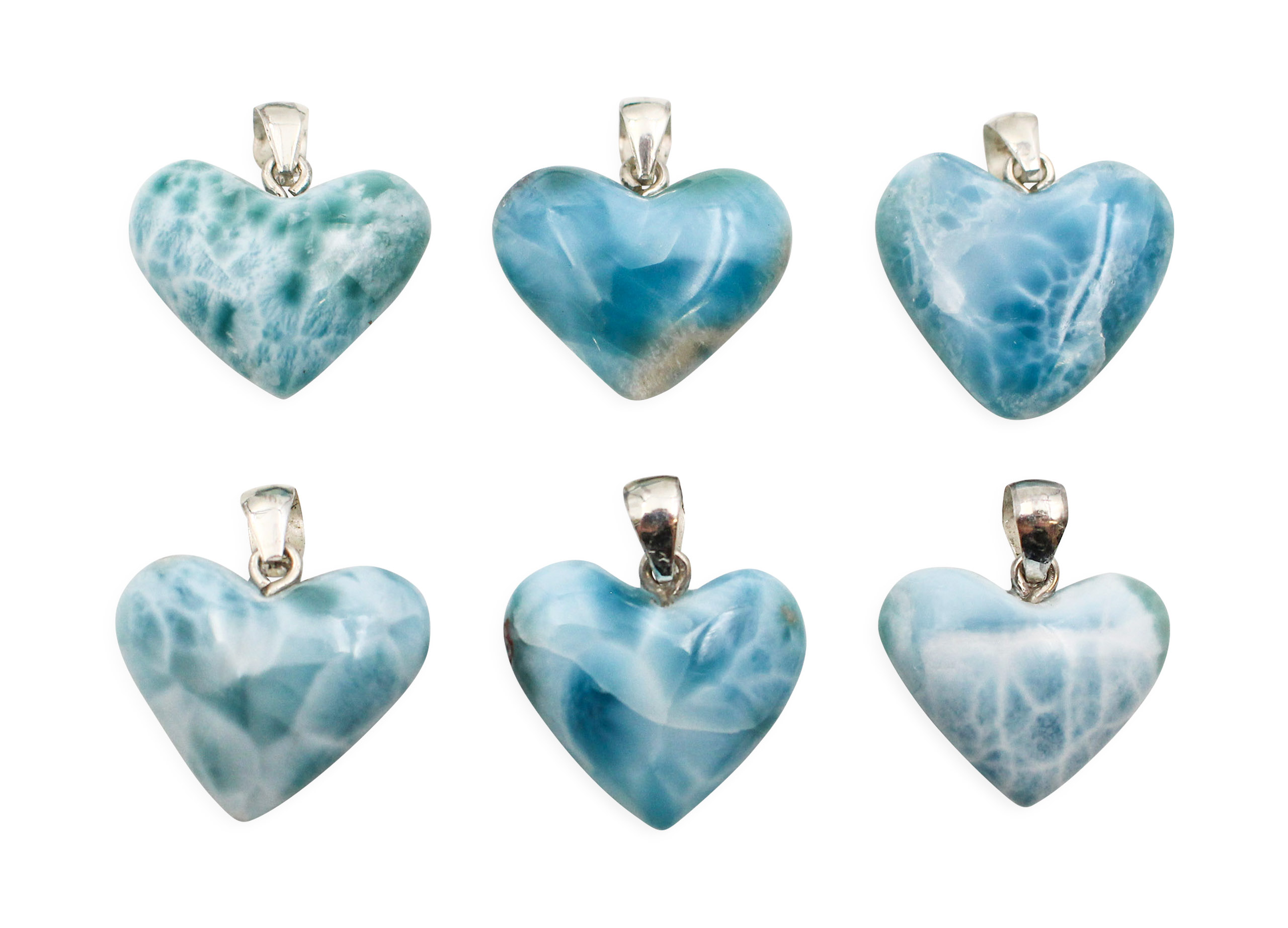 Larimar Heart Sterling Silver Pendant - Crystal Dreams