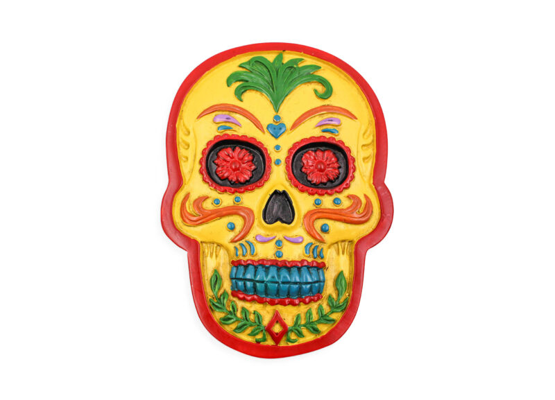 Yellow Day of the Dead Skull Box - Crystal Dreams