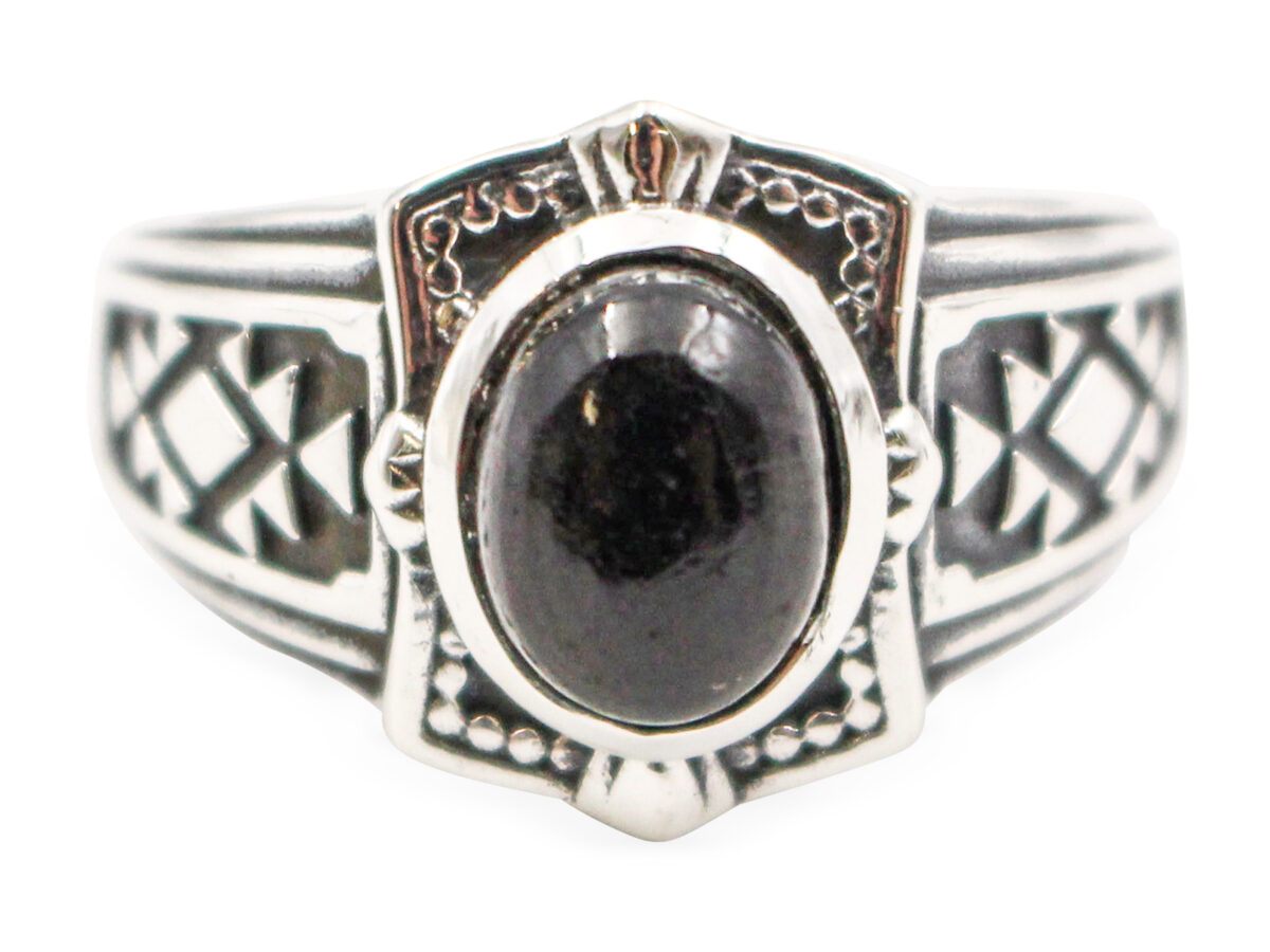 Bague en tourmaline noire “nox” en argent sterling Crystal Dreams