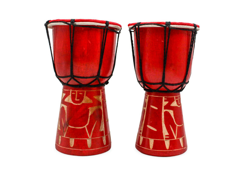 Mini Red Djembe Drum