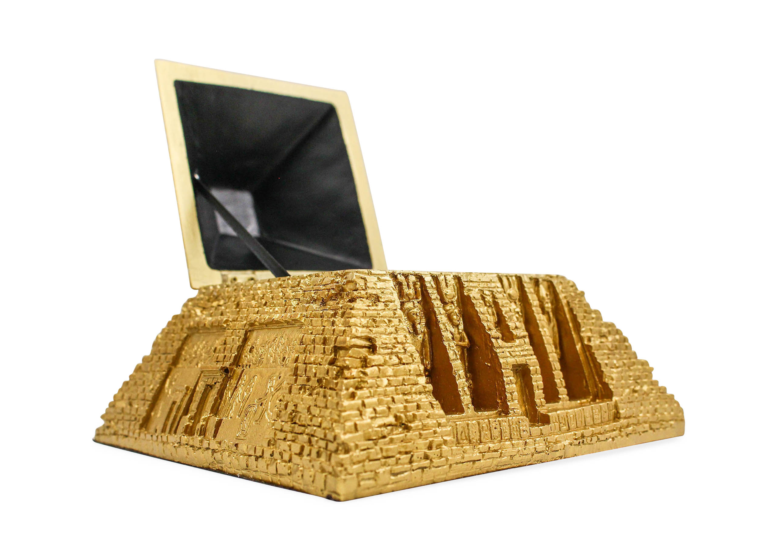 Large Golden Egyptian Pyramid Trinket Box - Crystal Dreams