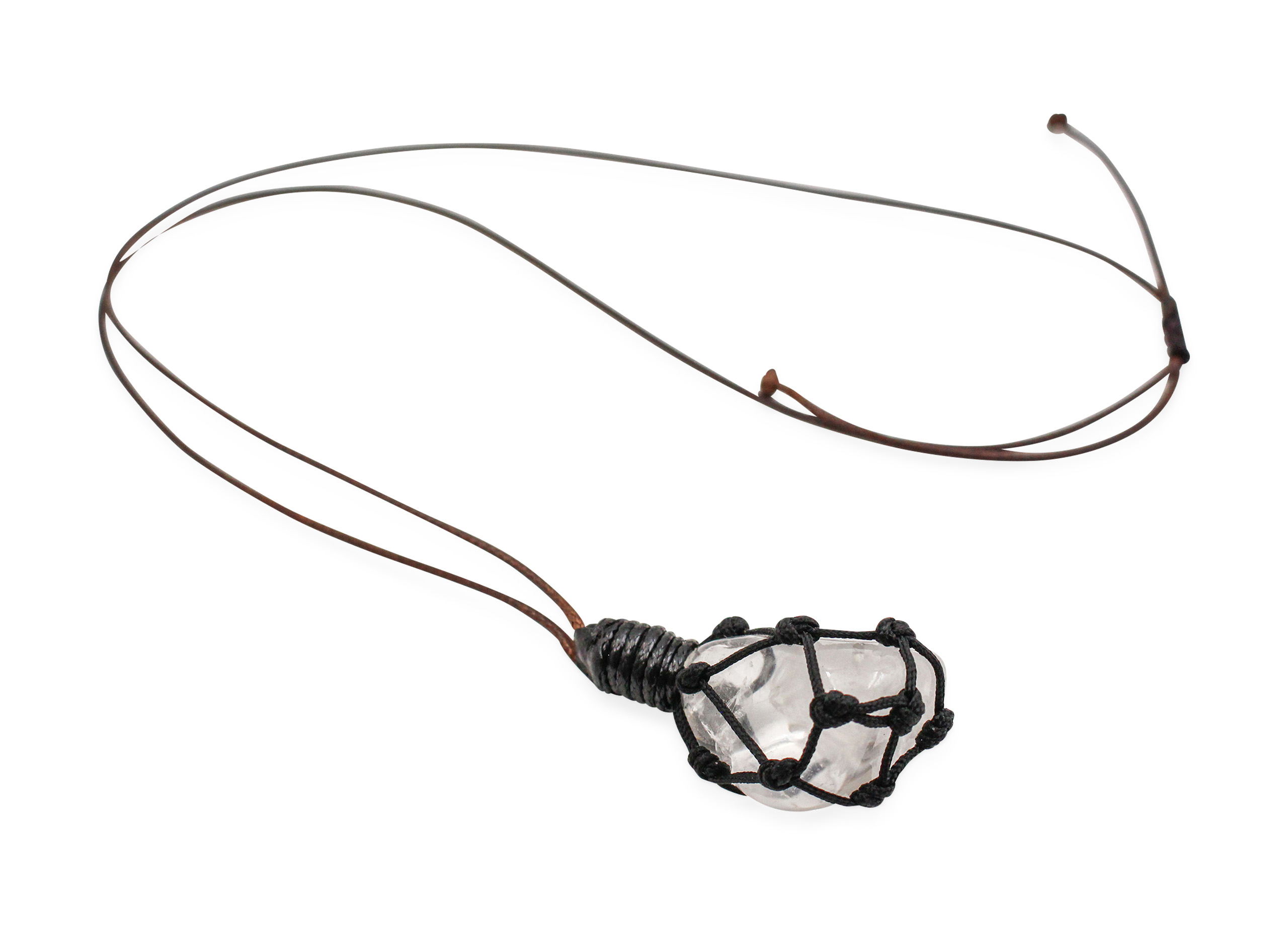 Clear Quartz -Wrapped Polished Net Necklaces - Crystal Dreams