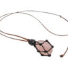 Rose Quartz - Wrapped Polished Net Necklaces - Crystal Dreams