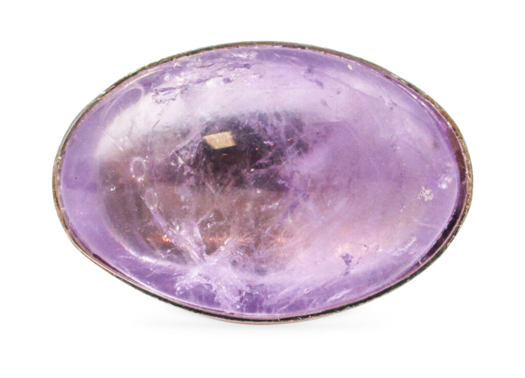 Amethyst Large Cabochon Silver Ring - Crystal Dreams