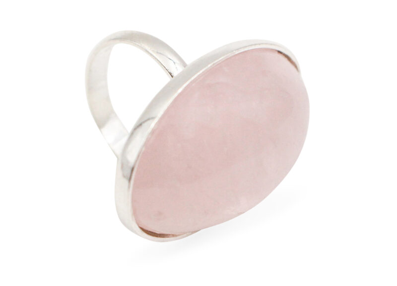 Rose Quartz “Large Cabochon” Sterling Silver Ring