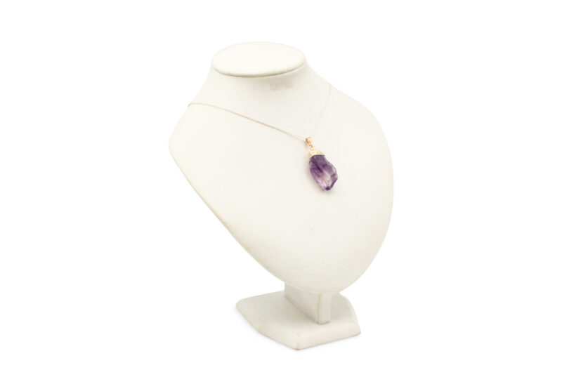 Amethyst Rough Point Pendant (M) Gold Colour