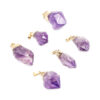 Amethyst Rough Point Pendant (M) Gold Colour- Crystal Dreams