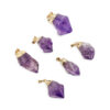 Amethyst Rough Point Pendant (M) Gold Colour- Crystal Dreams