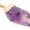 Amethyst Rough Point Pendant (M) Gold Colour- Crystal Dreams