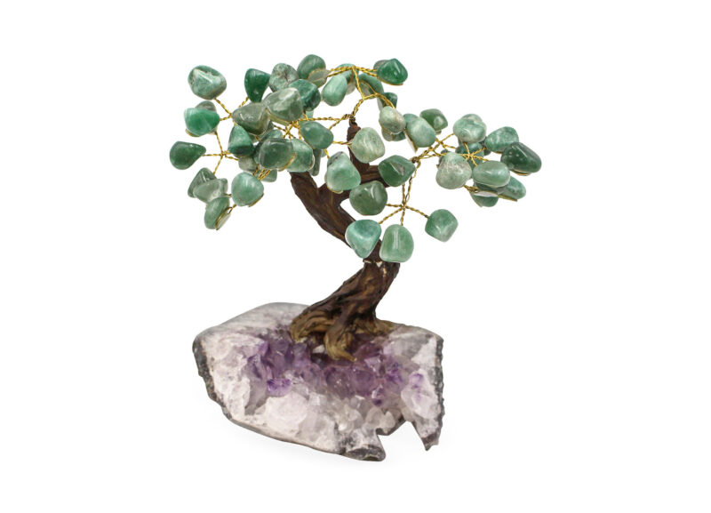 Green Aventurine Bonsai Crystal Tree w/ rough druze base (M) - Crystal Dreams