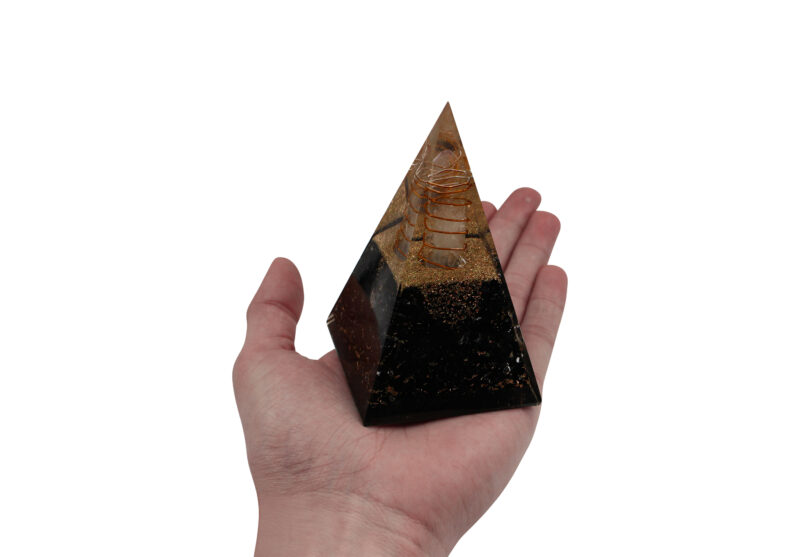 Nubian Orgone Pyramid – Black Tourmaline (Tall)