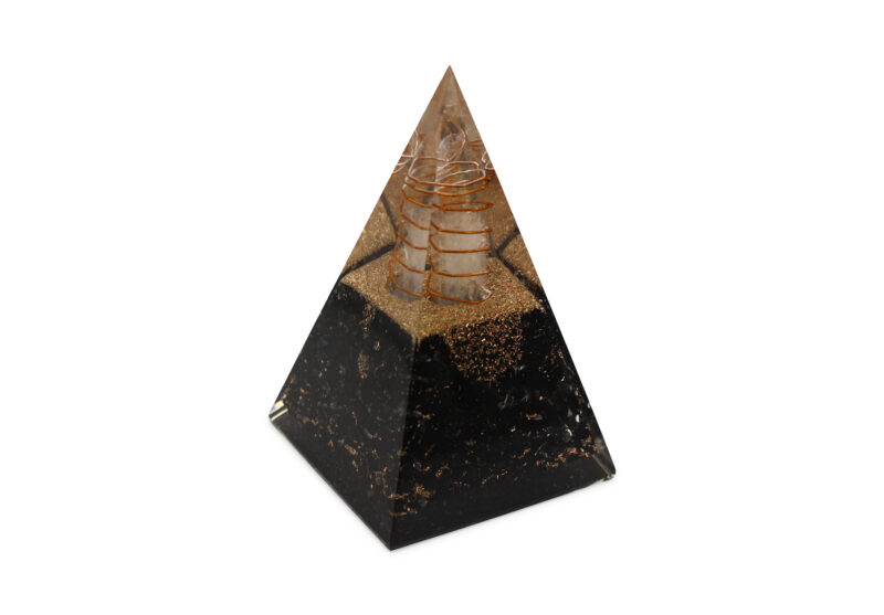 Nubian Orgone Pyramid – Black Tourmaline (Tall)