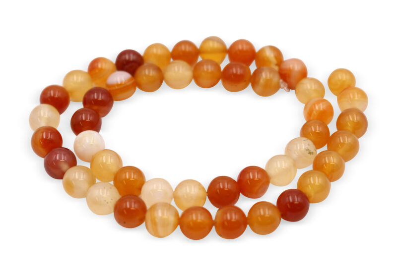 Orange Mixed Carnelian Beads (6 mm, 8 mm or 10 mm)