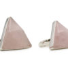 Rose Quartz Triangle Sterling Silver Ring - Crystal Dreams