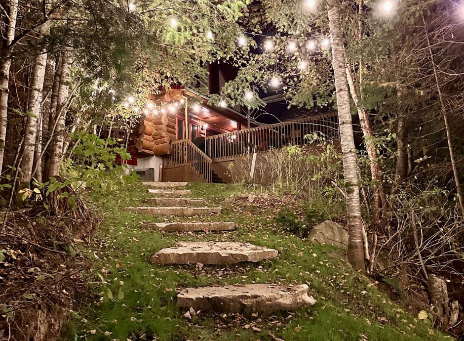 Private dock with lake access at a St-Donat vacation rental.