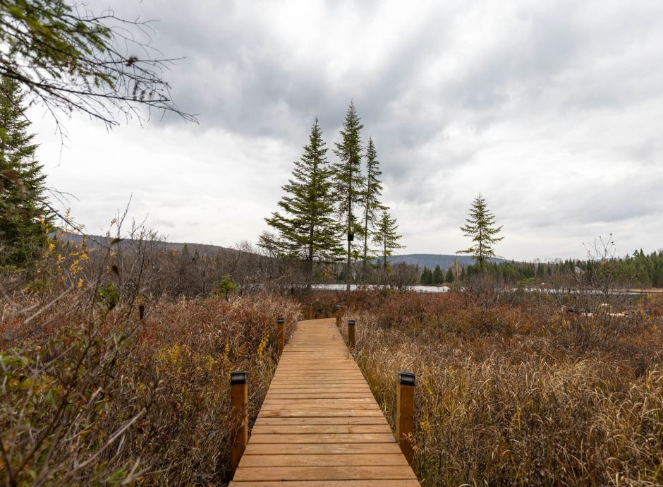 Private dock with lake access at a St-Donat vacation rental.