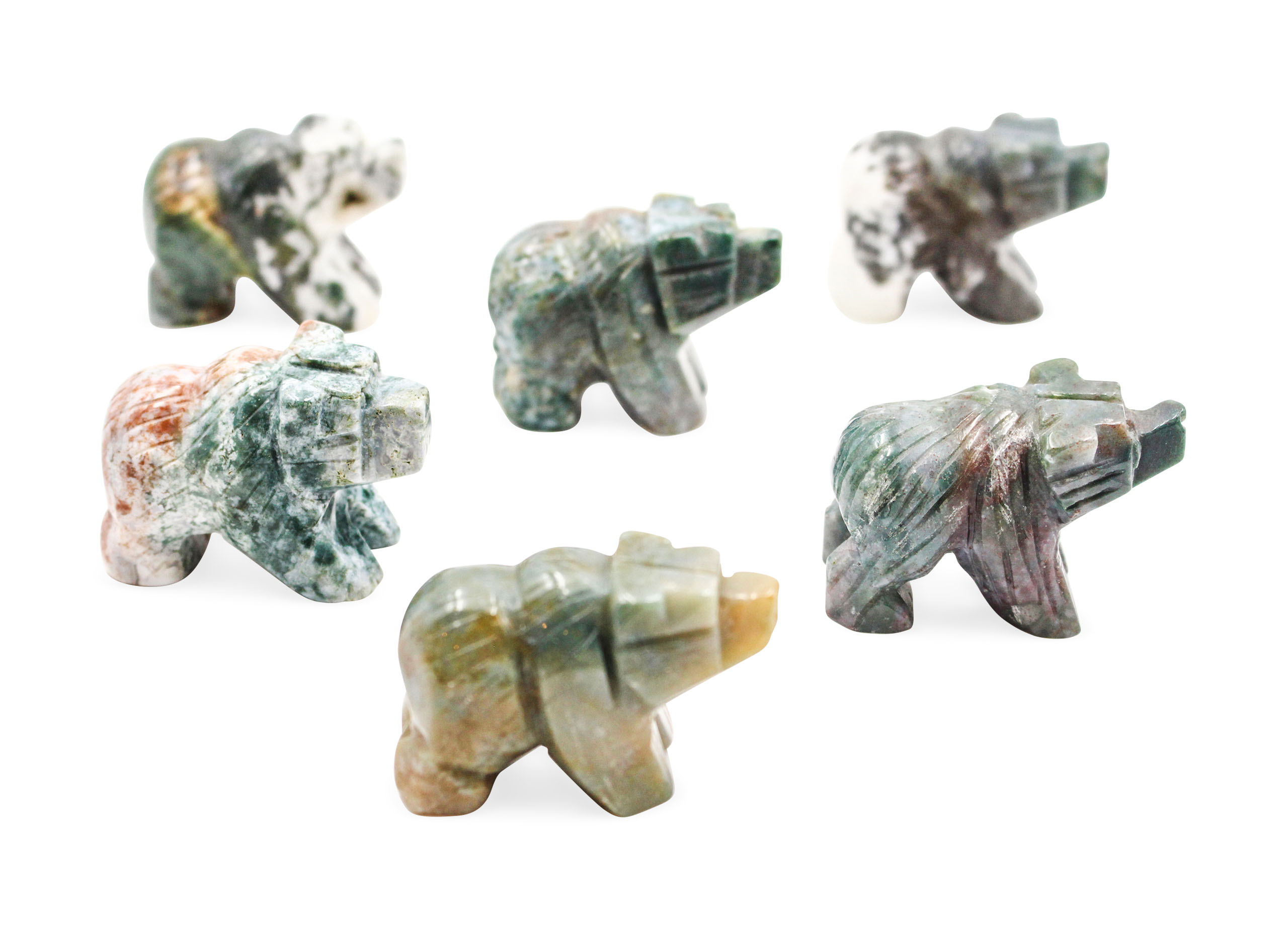 Moss Agate Bear - Crystal Dreams
