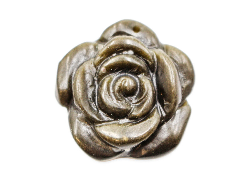 Golden Obsidian Rose Pendant - Crystal Dreams