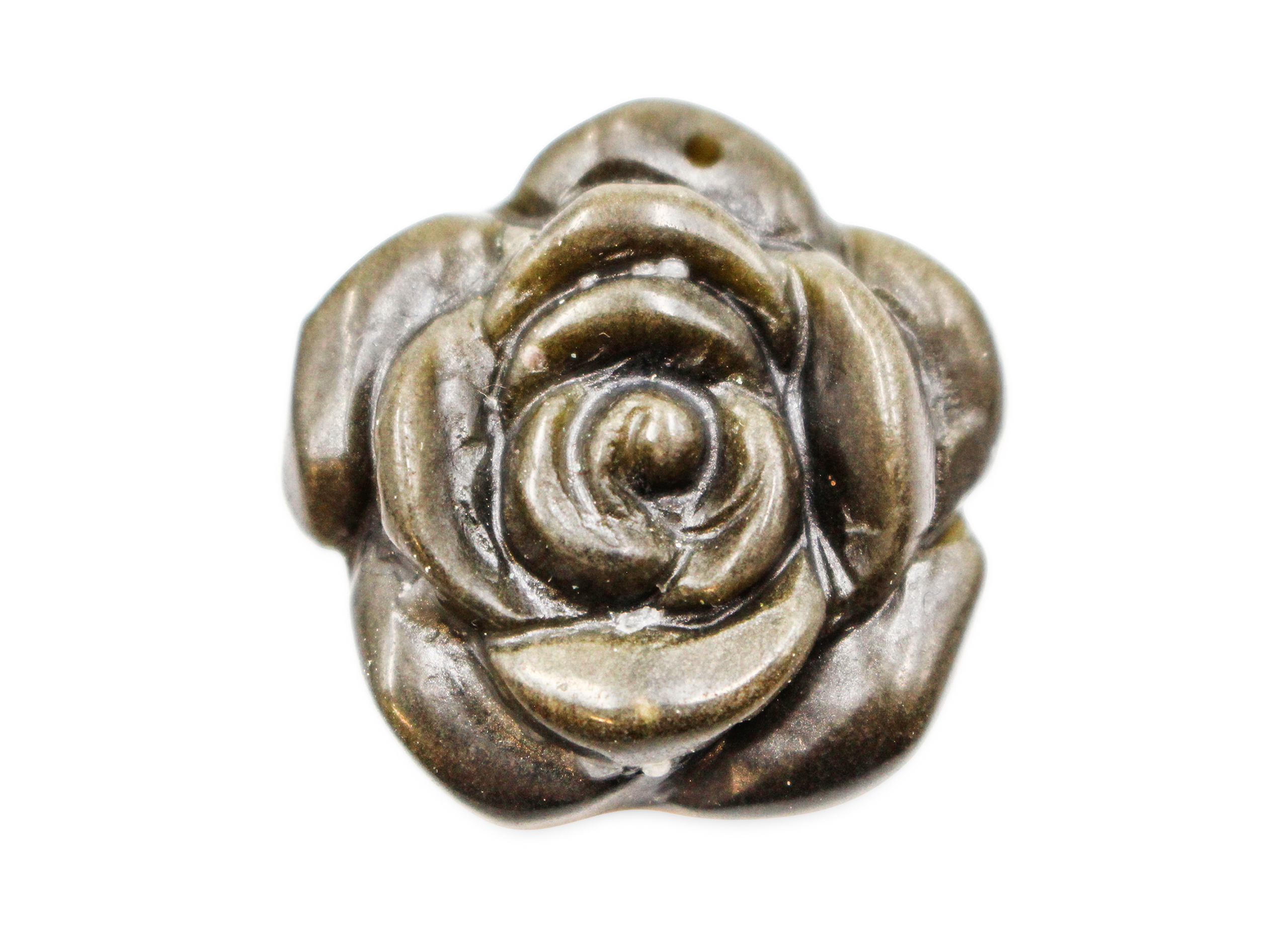 Golden Obsidian Rose Pendant - Crystal Dreams