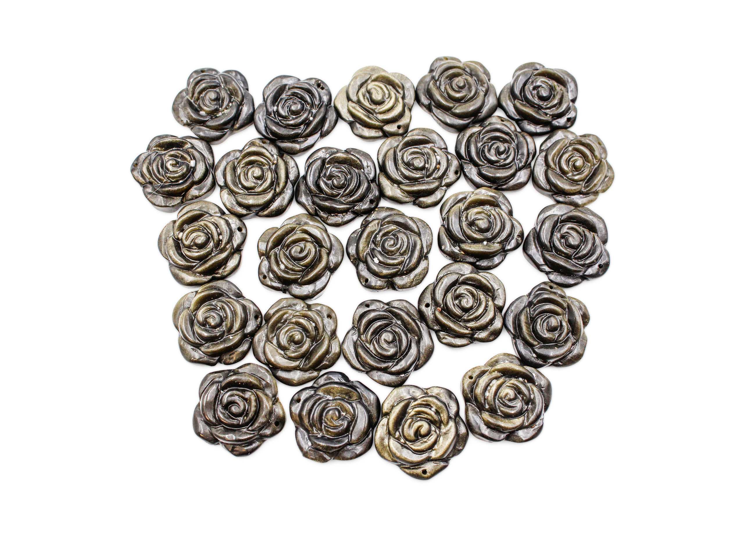 Golden Obsidian Rose Pendant - Crystal Dreams