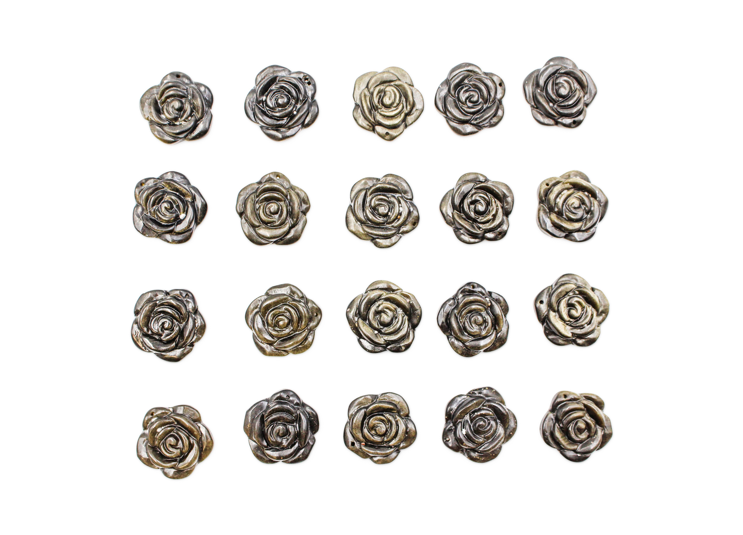 Golden Obsidian Rose Pendant - Crystal Dreams