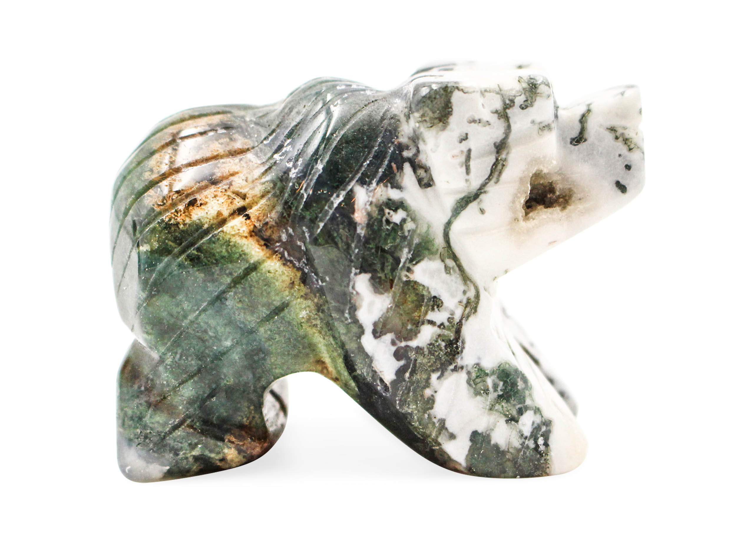 Moss Agate Bear - Crystal Dreams
