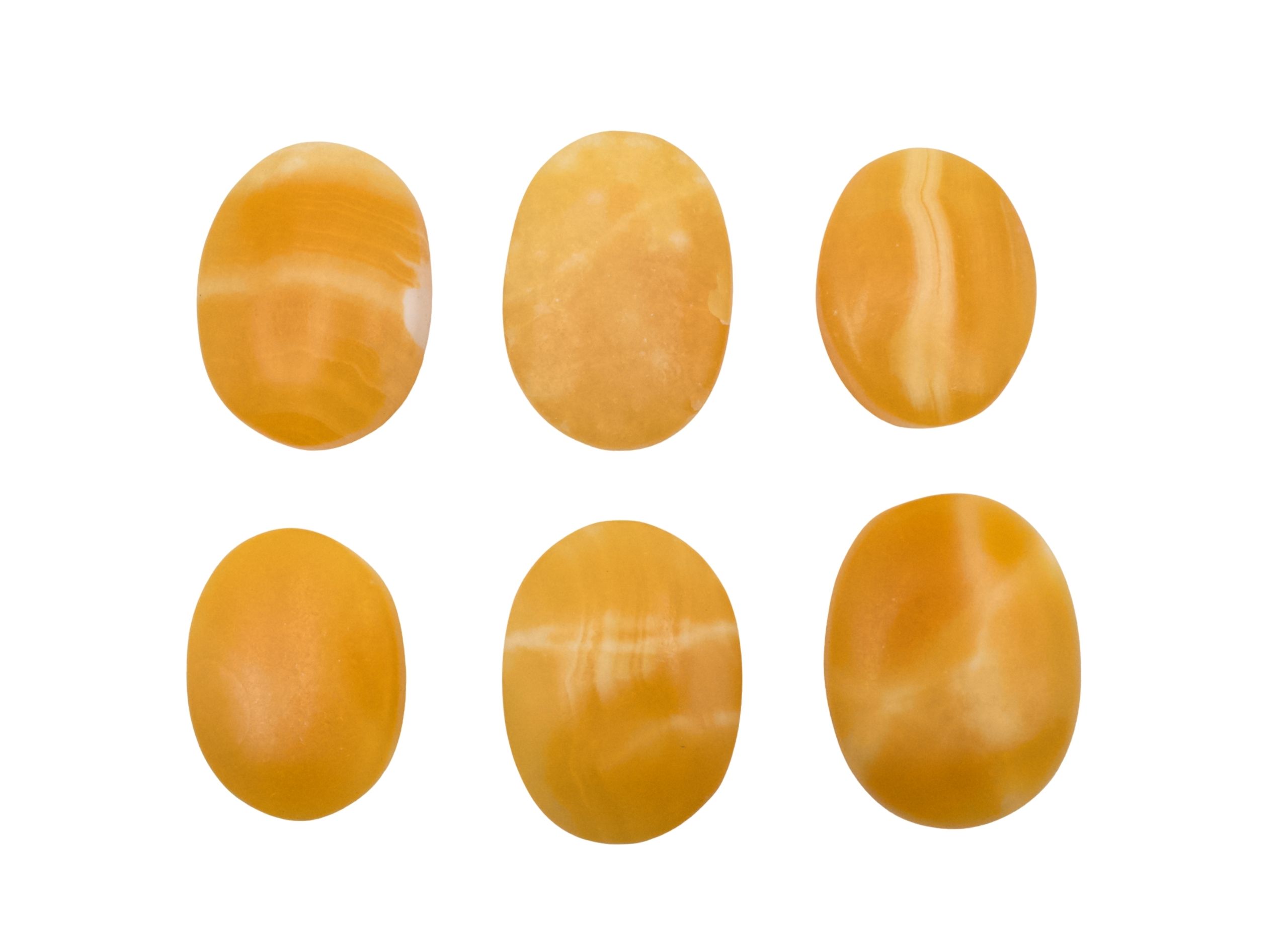 Orange Calcite Palm Stone - Crystal Dreams