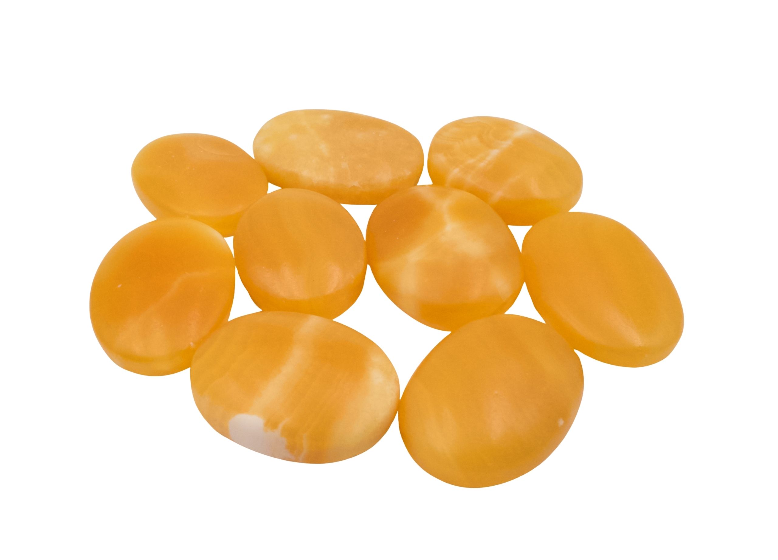 Orange Calcite Palm Stone - Crystal Dreams