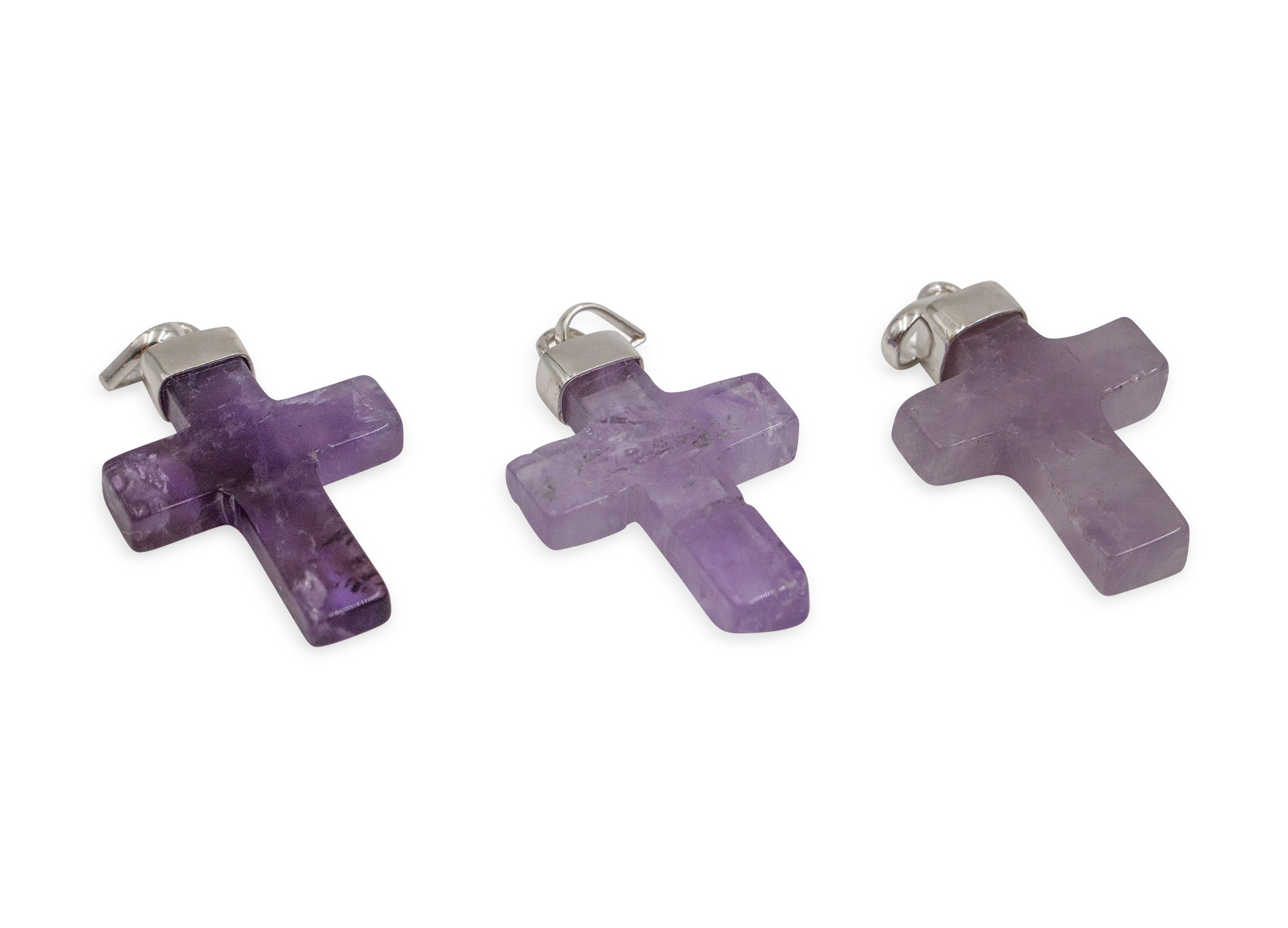 Amethyst Cross Sterling Silver Pendant - Crystal Dreams