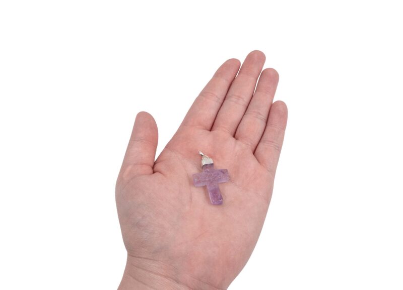 Amethyst “Cross” Polished Pendant Sterling Silver