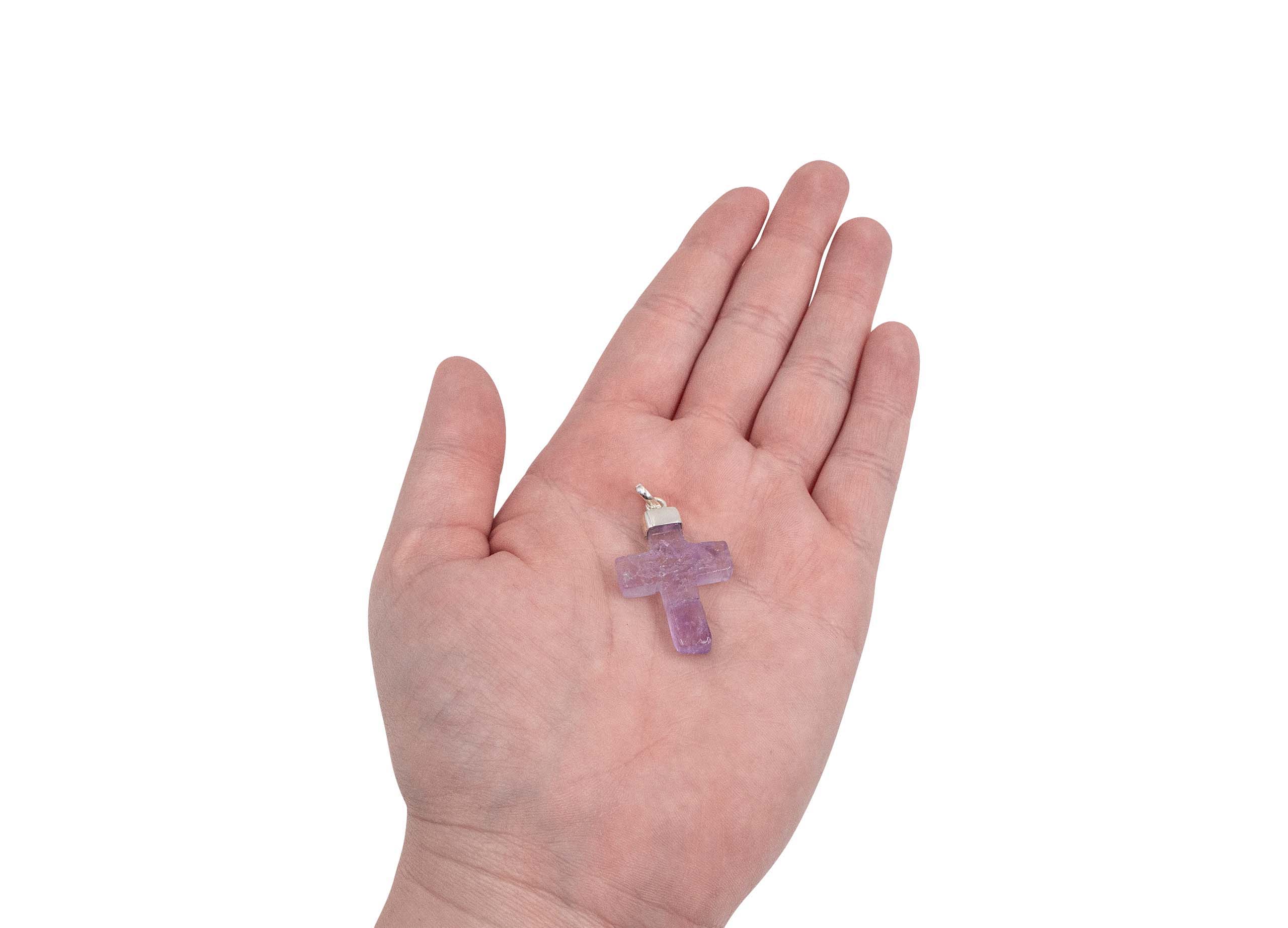 Amethyst Cross Sterling Silver Pendant - Crystal Dreams