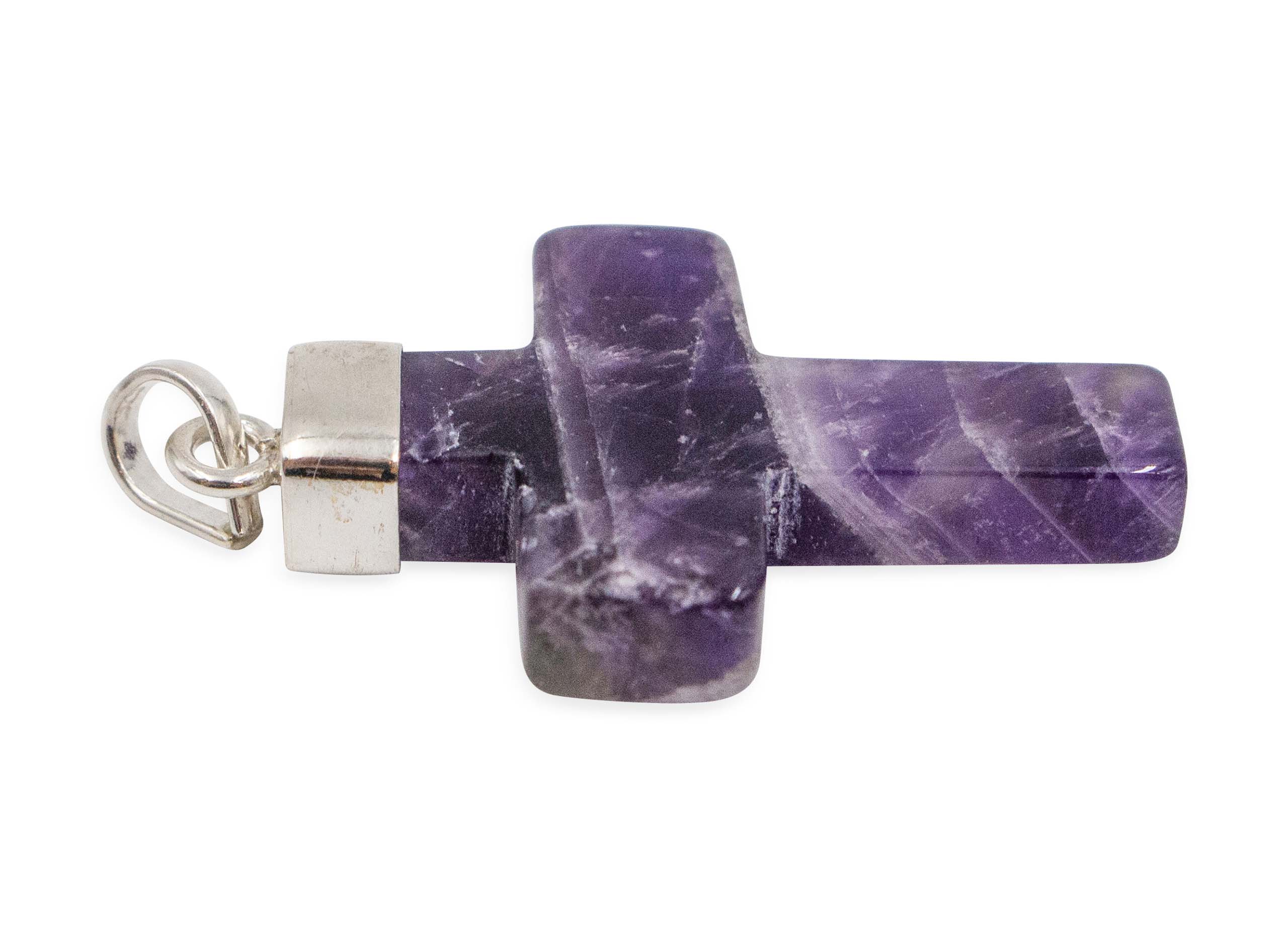 Amethyst Cross Sterling Silver Pendant - Crystal Dreams