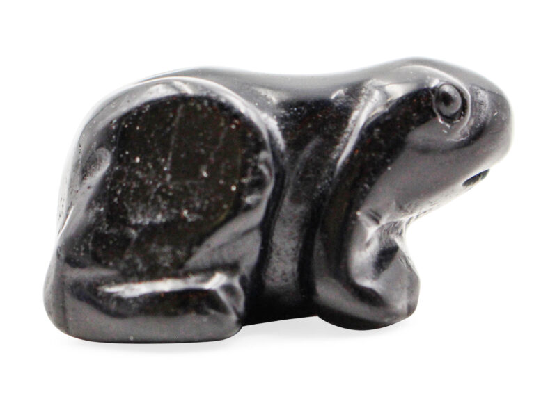 Grenouille en obsidienne